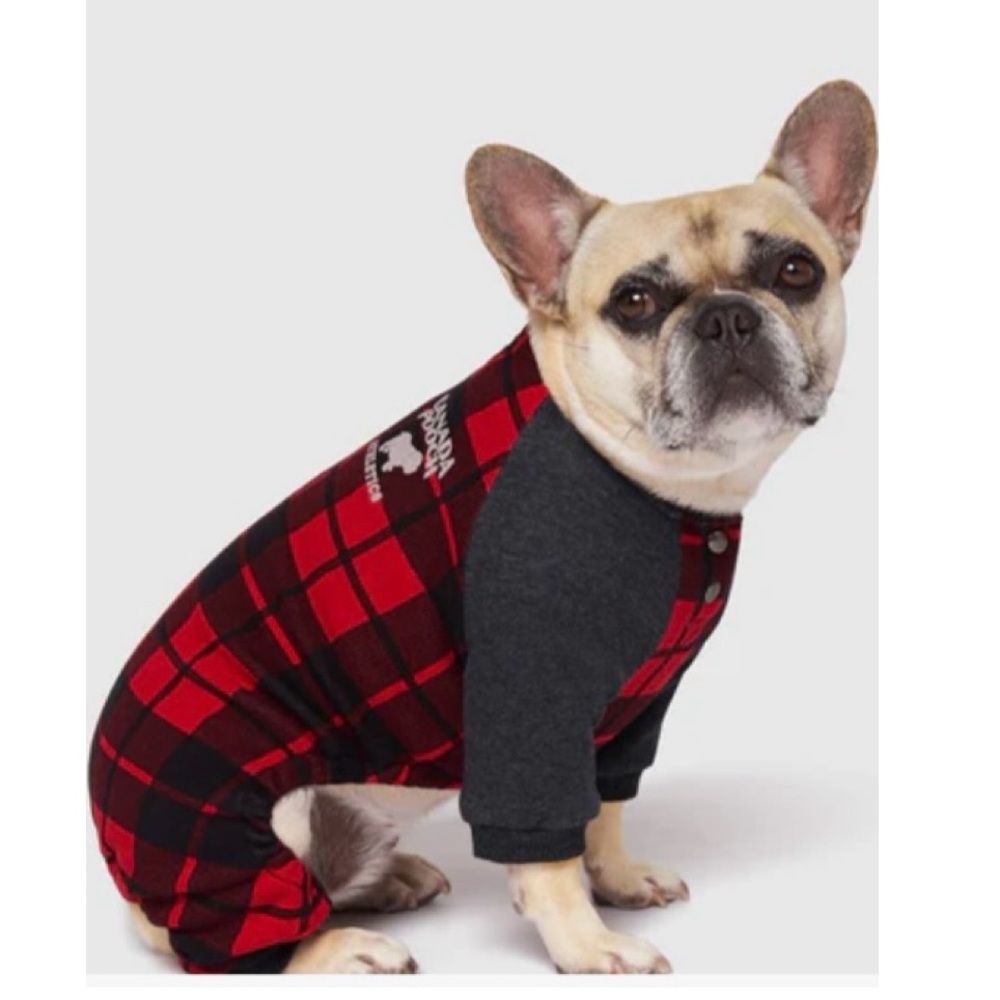 🦋 CANADA POOCH Red Black Buffalo Plaid Frosty Fleece Sweatsuit NWT Size 20